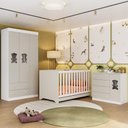 Ver imagem 1 de Quarto de Bebê Completo com Berço Americano 3 em 1 Teddy Multimóveis Mp4652 Branco/off White