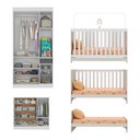 Ver imagem 5 de Quarto de Bebê Completo com Berço Americano 3 em 1 Teddy Multimóveis Mp4652 Branco/off White