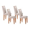 Ver imagem 1 de Kit 4 Cadeiras Sala Jantar Londrina 4 Un Capuccino/suede Creme - Rufato
