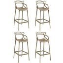 Ver imagem 1 de Kit 4 Banquetas Allegra com Encosto Design Cozinha/bancada - Nude