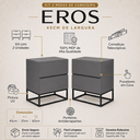 Ver imagem 2 de Kit 2 Mesa de Cabeceira Alta Cinza com Base de Ferro Eros 45:Cinzapreto