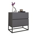 Ver imagem 3 de Kit 2 Mesa de Cabeceira Alta Cinza com Base de Ferro Eros 45:Cinzapreto