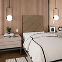 Ver mais imagens de Cabeceira Solteiro 100 Cm com Frame Cristal Linho Marrom Artte