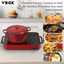 Ver imagem 7 de Vbgk Cooktop Elétrico Portátil 1800w com Controle de Toque e Knob (vermelho)