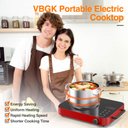 Ver imagem 2 de Vbgk Cooktop Elétrico Portátil 1800w com Controle de Toque e Knob (vermelho)