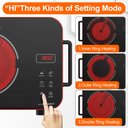 Ver imagem 6 de Vbgk Cooktop Elétrico Portátil 1800w com Controle de Toque e Knob (vermelho)