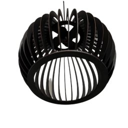 Luminária Teto tipo Pendente em MDF - Completa - Cor: Preta - 5