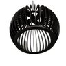 Luminária Teto tipo Pendente em MDF - Completa - Cor: Preta - 5
