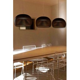 Luminária Teto tipo Pendente em MDF - Completa - Cor: Preta - 6