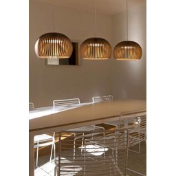 Luminária Teto tipo Pendente em MDF - Completa - Cor: Preta - 2