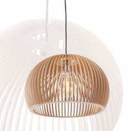 Luminária Teto tipo Pendente em MDF - Completa - Cor: Preta - 3