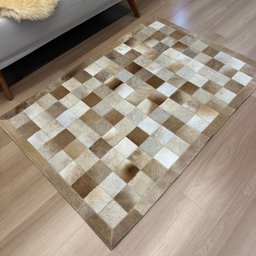 Tapete de Couro Tons Bege 100x150 Placas 10cm Quadriculado - 2