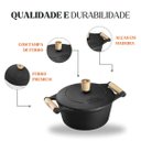 Ver imagem 2 de Caçarola Tradição Ferro 24x17 4l Alça Madeira Panela Mineira
