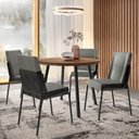 Ver imagem 1 de Conjunto Mesa de Jantar Redonda + 4 Cadeiras Estofadas Np