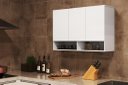 Ver imagem 2 de Armário Aéreo MIL Com Nichos Para Objetos e Decoração 3 Portas Com Dobradiças Metálicas Amplo Espaço