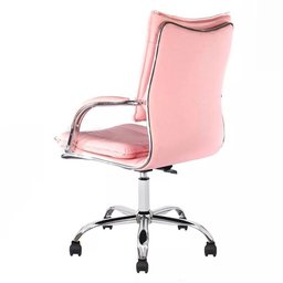 Cadeira de Escritório Diretor Desenho Italiano Steven em Aço Cromado Base Giratória Rosa Claro G31 - - 7 Cadeira de Escritório Diretor Desenho Italiano Steven em Aço Cromado Base Giratória Rosa Claro G31 - - 7