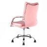 Cadeira de Escritório Diretor Desenho Italiano Steven em Aço Cromado Base Giratória Rosa Claro G31 - - 7