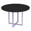 Ver imagem 1 de Mesa de Reunião Redonda P25 Pandin 110 Cm (largura) Tampo Mdp Preto Pé Aço Tubular Lilás