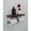 Ver imagem 1 de Porta Papel Higiênico Duplo Acessório Para Banheiro Papeleira Suporte De Parede Prata Laca