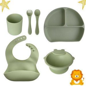 Kit Introdução Alimentar Silicone 6 Pçs Bpa Free - Verde