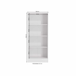 Armário Multiuso 4 Prateleiras 1 Nicho 56,5cm N408 Kappesberg - Branco - 2