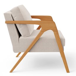 Poltrona Decorativa para Pietra com Estrutura de Madeira L02 Linho Cru - Lyam Decor - 6 Poltrona Decorativa para Pietra com Estrutura de Madeira L02 Linho Cru - Lyam Decor - 6