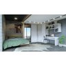 Guarda Roupa Modular 2 Portas com Gavetas MDF 90 cm Lotus Belmax:Branco - 7