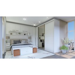 Guarda Roupa Modular 2 Portas com Gavetas MDF 90 cm Lotus Belmax:Branco - 8