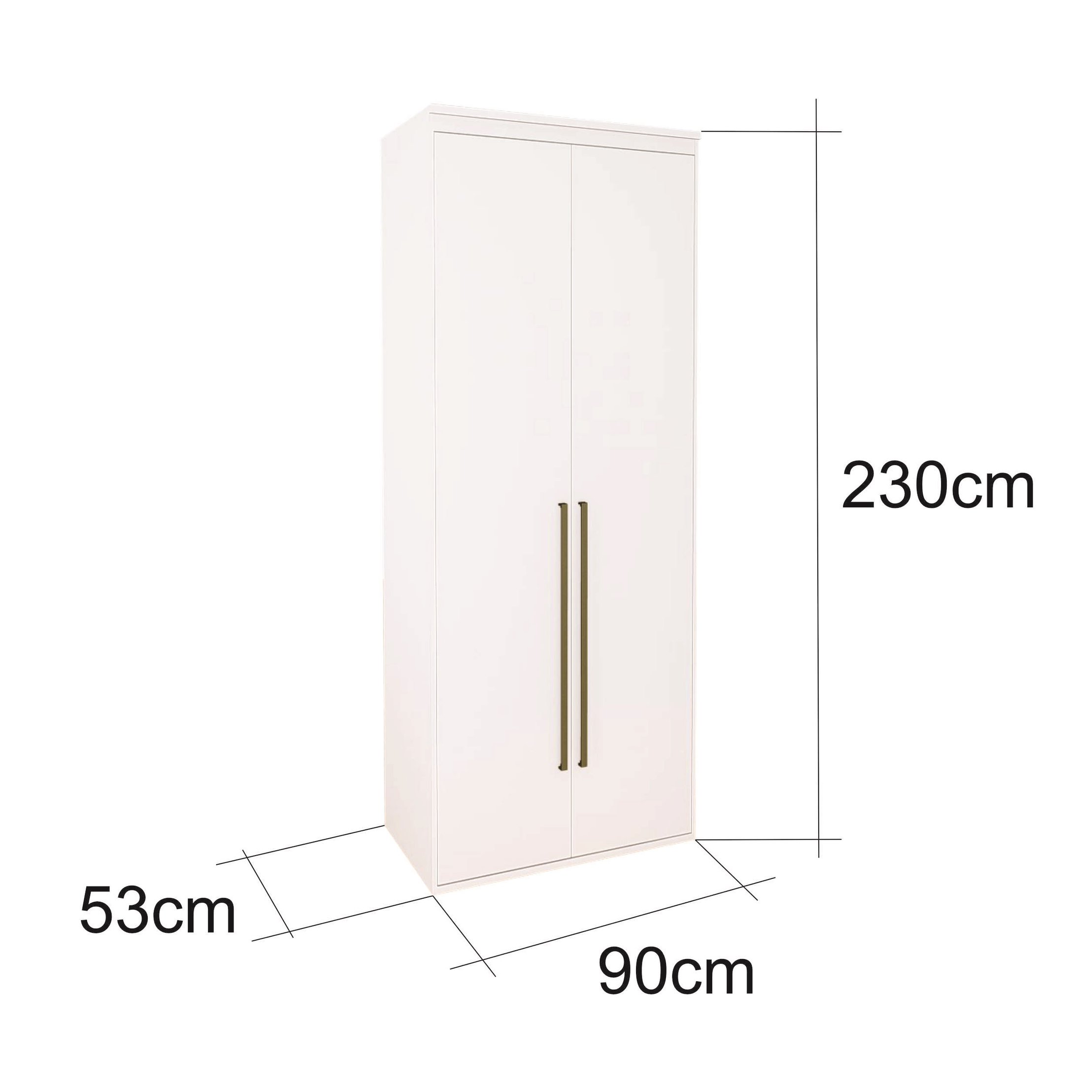 Guarda Roupa Modular 2 Portas com Gavetas MDF 90 cm Lotus Belmax:Branco - 4