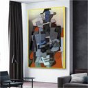 Ver imagem 1 de Quadro Pablo Picasso Arlequim Tocando Guitarra:60x40 cm/BRANCA