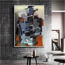 Ver imagem 7 de Quadro Pablo Picasso Arlequim Tocando Guitarra:60x40 cm/BRANCA