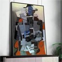 Ver imagem 5 de Quadro Pablo Picasso Arlequim Tocando Guitarra:60x40 cm/BRANCA