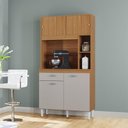 Ver imagem 4 de Armário para Cozinha Kit Duda 90 cm Cinamom Off White - Poquema