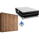 Ver imagem 1 de Cama Box Casal + Colchão Physical Ortobom + Guarda Roupa Master Vip 8.4 Atacama