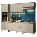Ver imagem 1 de Cozinha Modulada Connect 5 Peças Duna/cristal com Torre Quente - Móveis Henn