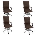 Ver imagem 1 de Kit 4 Cadeiras Eames Esteirinha Presidente Escritório Alta Marrom