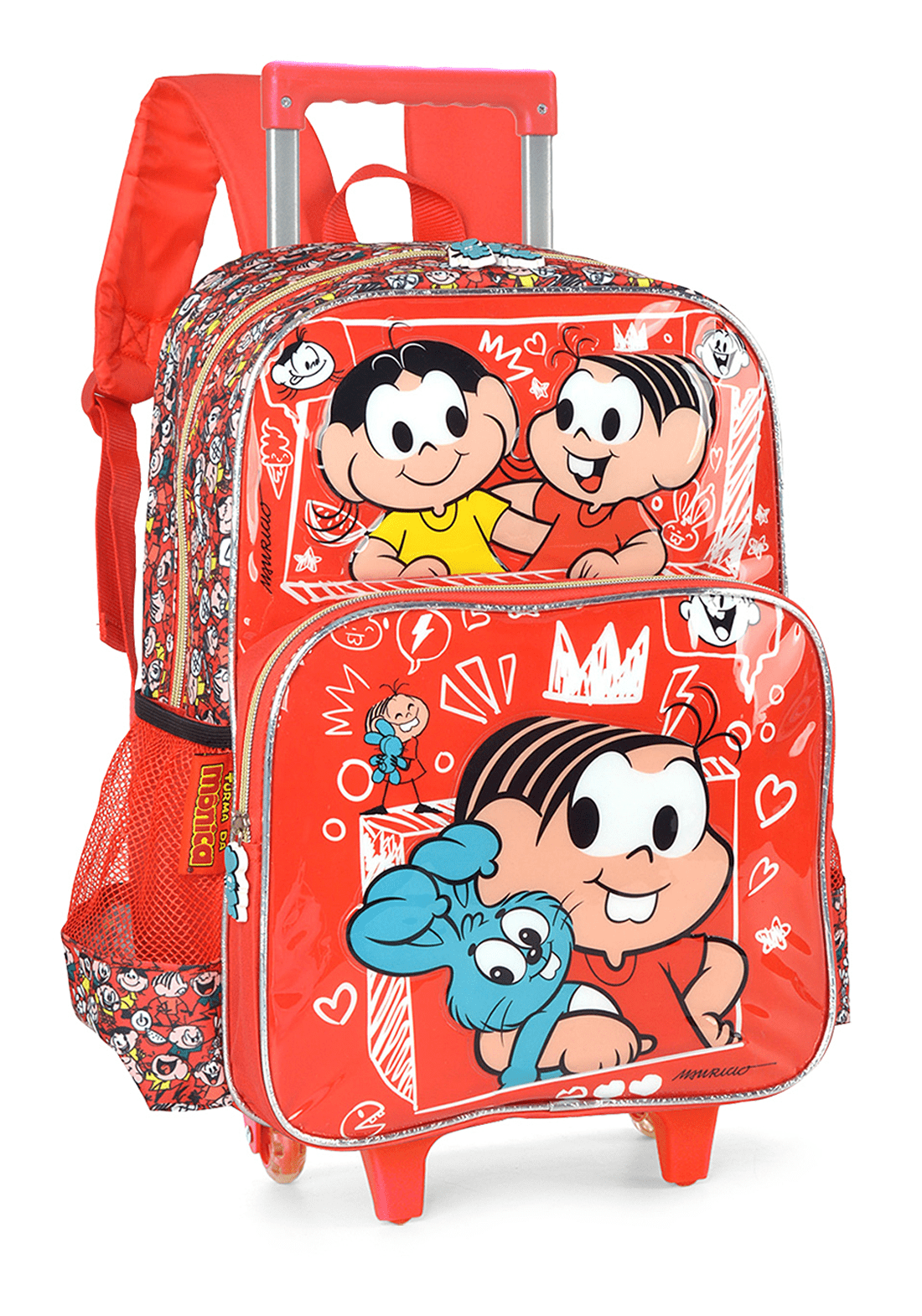 Mochila Mônica com Rodas IC35705MN Vermelha - 1