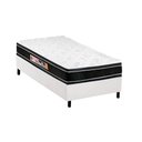 Ver imagem 1 de Cama Box Solteiro: Colchão Espuma Castor D33 Black e White Double Face + Base CRC Courano White(