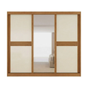 Ver imagem 2 de Roupeiro com Espelho 242cm 3 Portas 6 Gavetas Canadá Bianchi Nature Off White