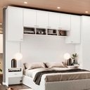 Ver imagem 3 de Guarda Roupa Aéreo 5 Portas Modulado 100% MDF Setiba Móveis Rimo Branco ii