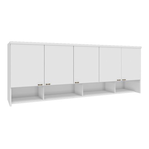 Guarda Roupa Aéreo 5 Portas Modulado 100% MDF Setiba Móveis Rimo Branco ii