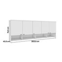 Ver imagem 7 de Guarda Roupa Aéreo 5 Portas Modulado 100% MDF Setiba Móveis Rimo Branco ii