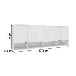 Guarda Roupa Aéreo 5 Portas Modulado 100% MDF Setiba Móveis Rimo Branco ii - 7