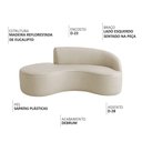 Ver imagem 3 de Sofá Curvo 2 Lugares 150cm Eron Braço Esq. Corano Off White - Nexta Casa