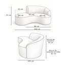 Ver imagem 5 de Sofá Curvo 2 Lugares 150cm Eron Braço Esq. Corano Off White - Nexta Casa