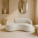 Ver imagem 2 de Sofá Curvo 2 Lugares 150cm Eron Braço Esq. Corano Off White - Nexta Casa