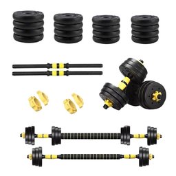 Kit Par de Halteres Ajustáveis 3 em 1 até 40kg para Academia e Casa Preto - 4