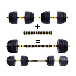Kit Par de Halteres Ajustáveis 3 em 1 até 40kg para Academia e Casa Preto - 6
