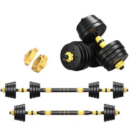 Kit Par de Halteres Ajustáveis 3 em 1 até 40kg para Academia e Casa Preto - 3