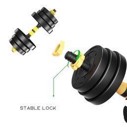 Kit Par de Halteres Ajustáveis 3 em 1 até 40kg para Academia e Casa Preto - 5